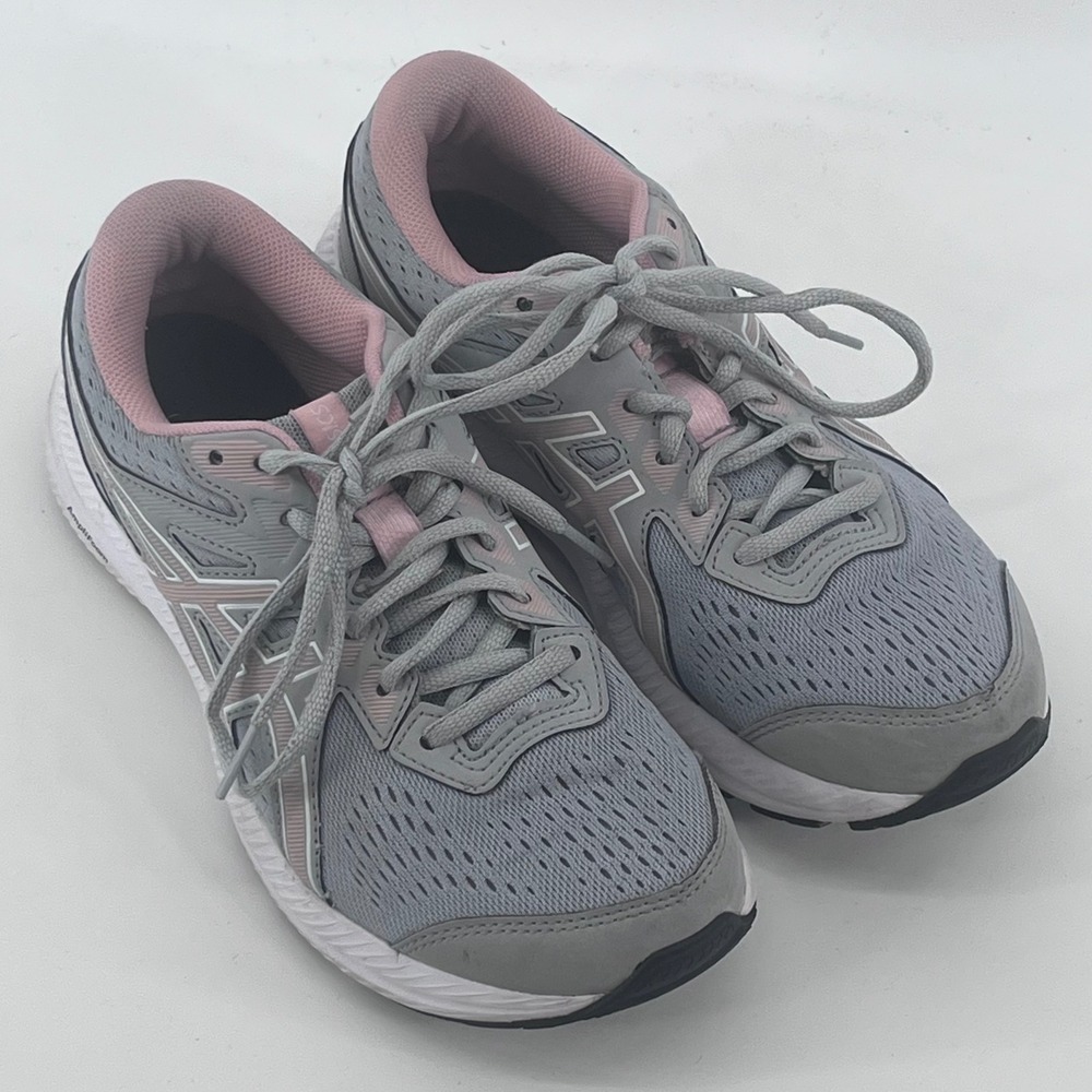 Asics Gel-Contend 8 Grey Pink Running Shoes 1012B320 Womens Size 7